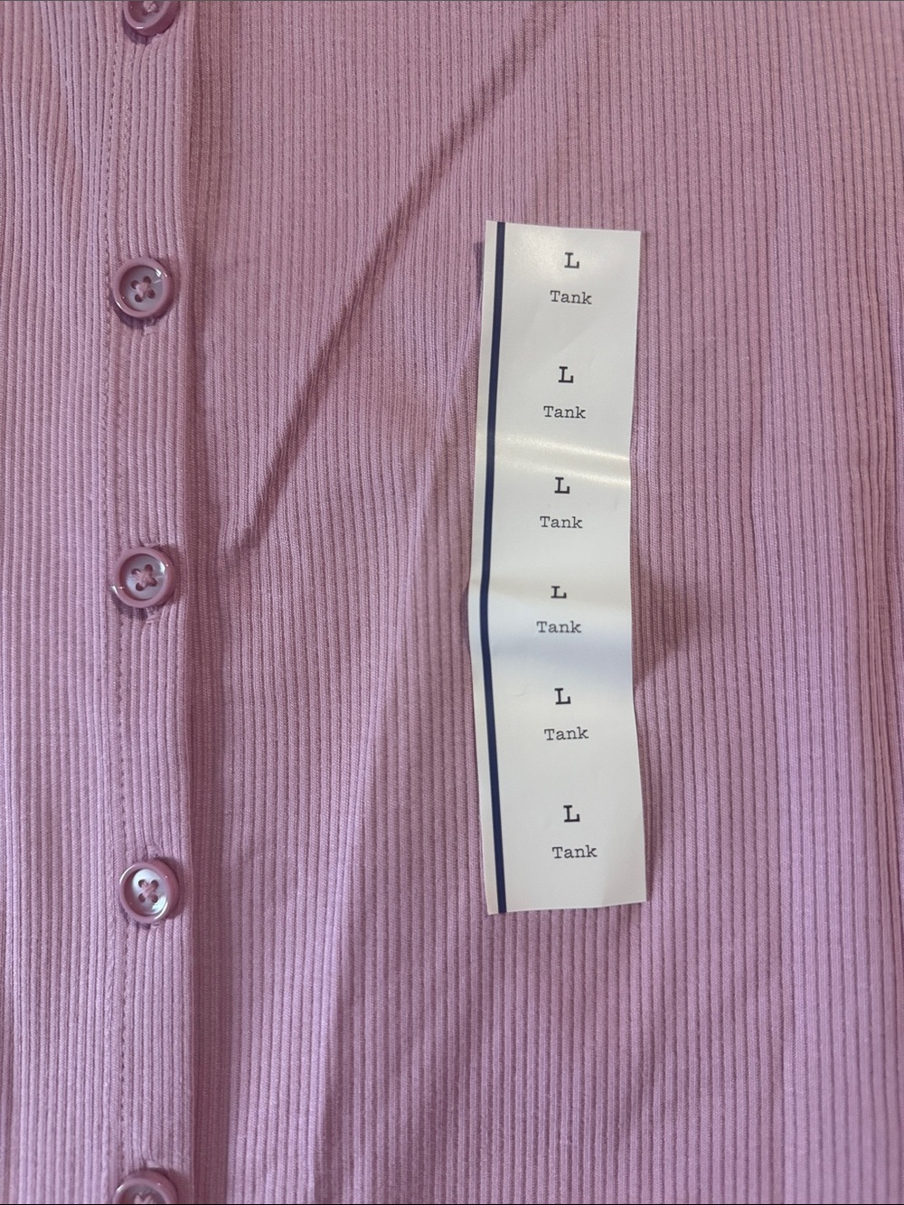 a new day Lilac Ribbed Button-Front Tank - Picture 3 of 3